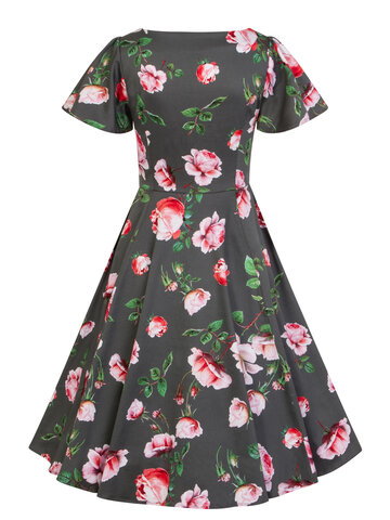 Potešte sa týmto kúskom Dedoles Retro pin up šaty Milovníčka kvetov